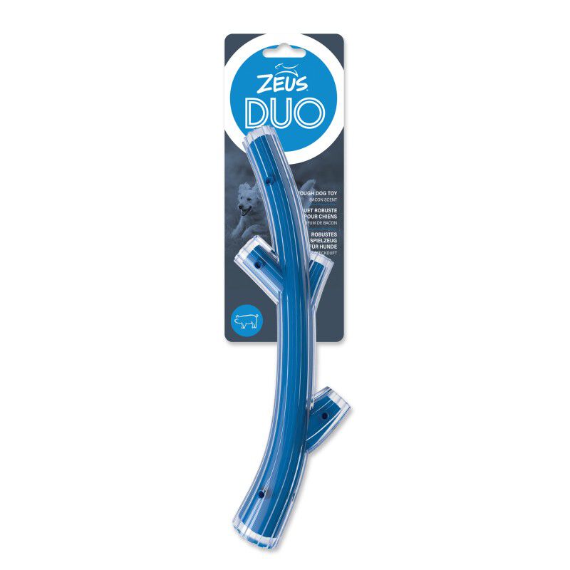 Juguete para masticar perro Zeus Duo Palo, 30cm, Azul, aroma a Beicon, , large Imagen numero 1