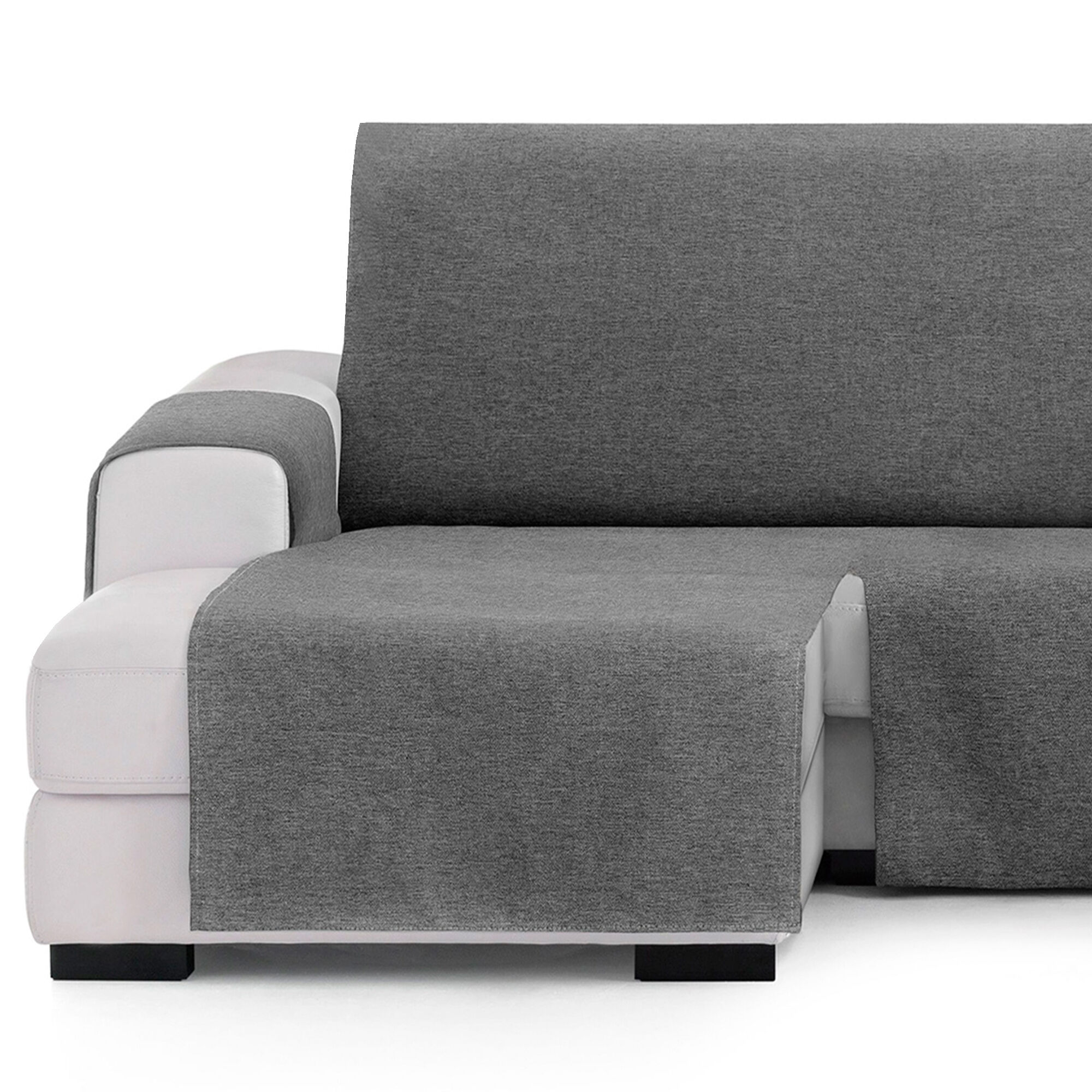 Vipalia Protector Cubre Sof&aacute; Chaise Izquierdo 240 Color Gris Oscuro Modelo Brisa, , large Imagen numero 5