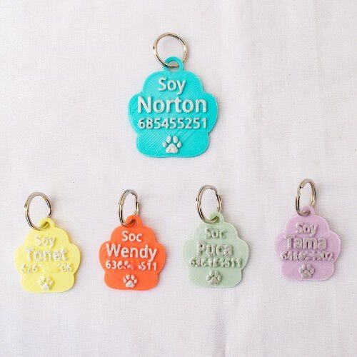 Seron chapa identificativa con nombre turquesa para mascotas, , large Imagen numero 3