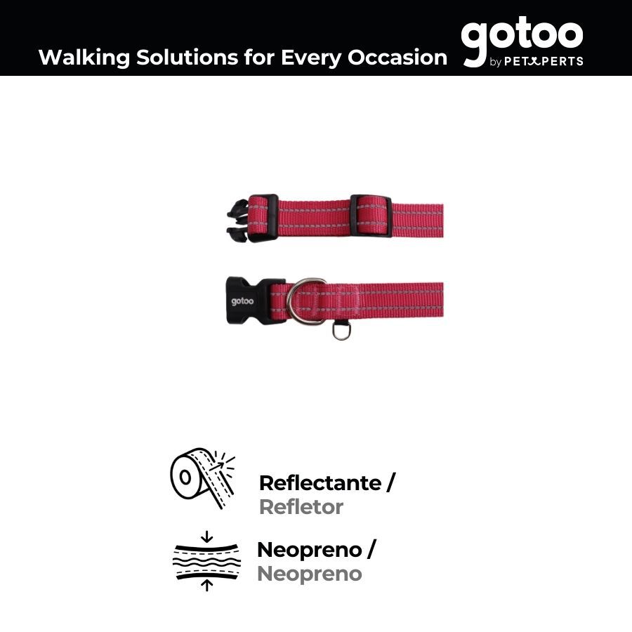 Gotoo Collar de nylon reflectante rosa para perros, , large Imagen numero 3