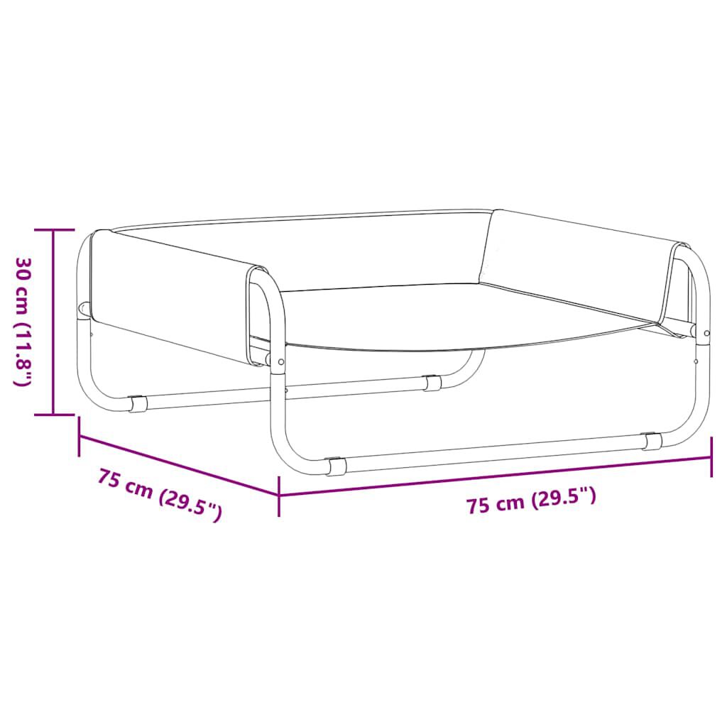 vidaXL Cama Elevada para Perros Sof&aacute; Silla Tela Oxford y Acero Negro, , large Imagen numero 4