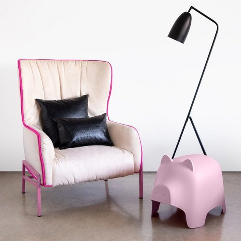 Taburete Piggy con forma de cerdito color Rosa, , large image number null
