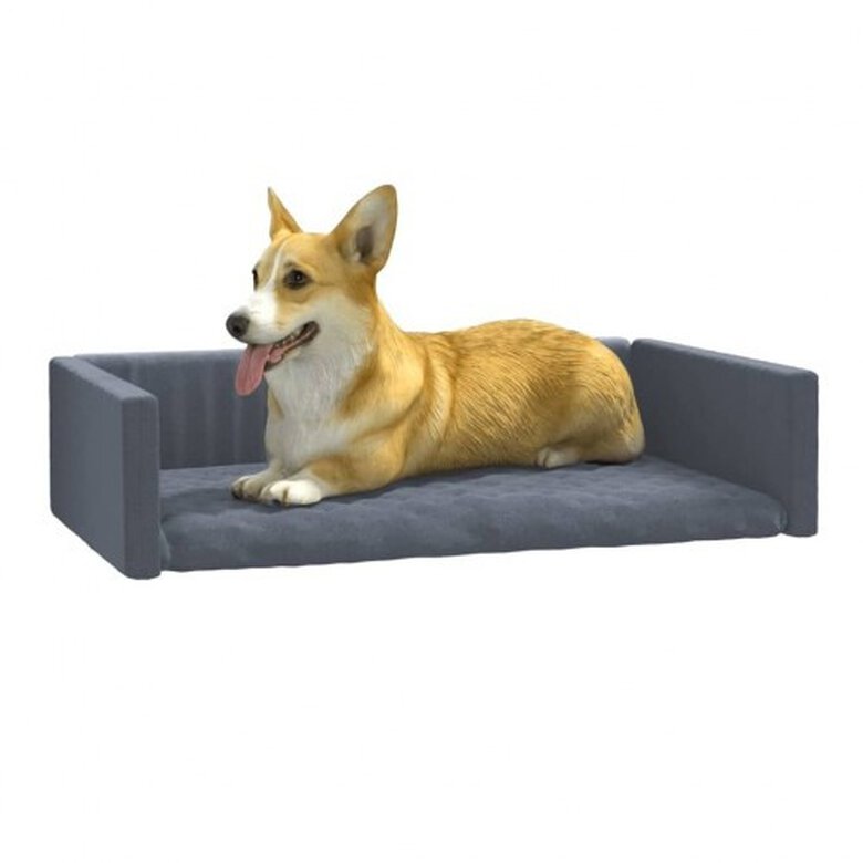 Vidaxl cama de maletero gris oscuro para perros, , large image number null