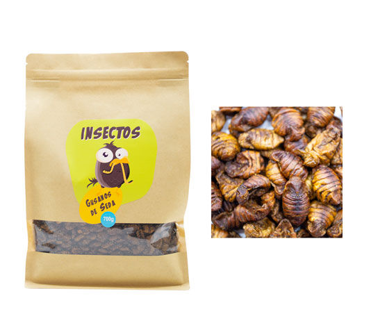 Gusanos de Seda Deshidratdos 350 g&ndash; Alimento Complementario para Aves, Peces de Estanque y Reptiles &ndash; Prote&iacute;nas Naturales para Tus Mascotas, , large Imagen numero 1