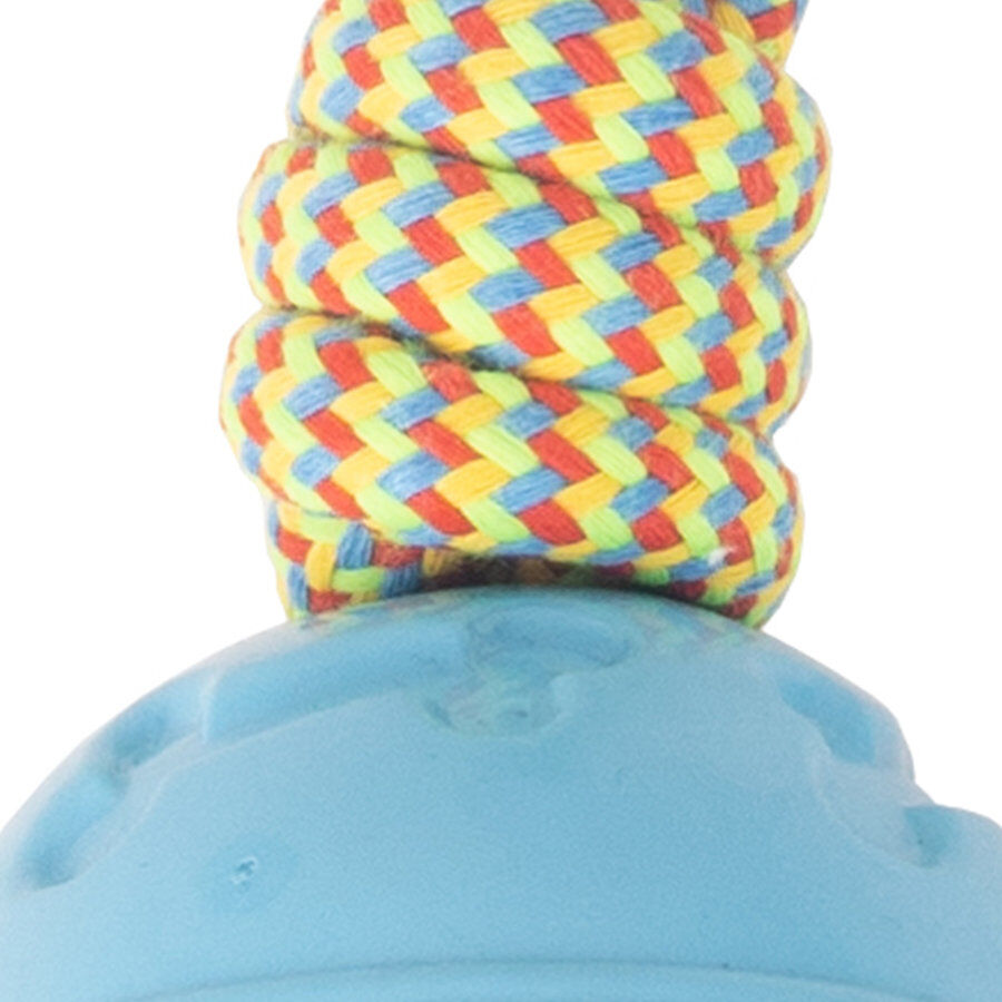 Tootoy! Pull Rope &amp; Treatball Azul pelota con cuerda y portapremios para perros thumbnail
