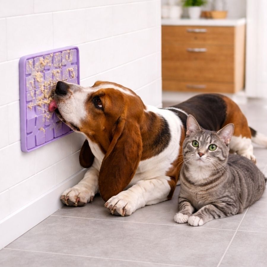 Leeby Alfombrilla de Lamer Morado para perros y gatos, , large Imagen numero 1
