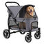 COSTWAY Carrito para Perros Plegable Grande, Cochecito para Mascotas con Ruedas, Toldo Ajustable de Malla, Bolsillos de Almacenamiento y Cintur&oacute;n de Seguridad, Carga 40 kg, 96 x 71 x 102,5 cm, Gris, , large indicador imagen numero 1