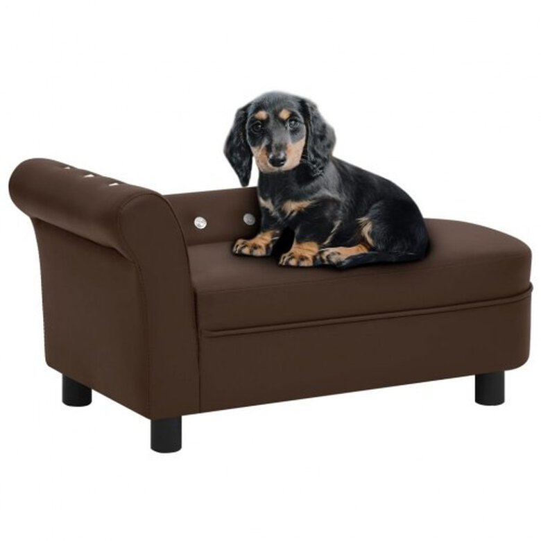 Vidaxl sofá ovalado marrón para perros, , large image number null