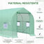 Outsunny Invernadero de Jardín 4x2x2 m Invernadero de Túnel con 6 Ventanas Transpirables y Puerta Enrollable con Cremallera Huerto para Cultivo Plantas Verduras Verde, , large indicador imagen numero 4