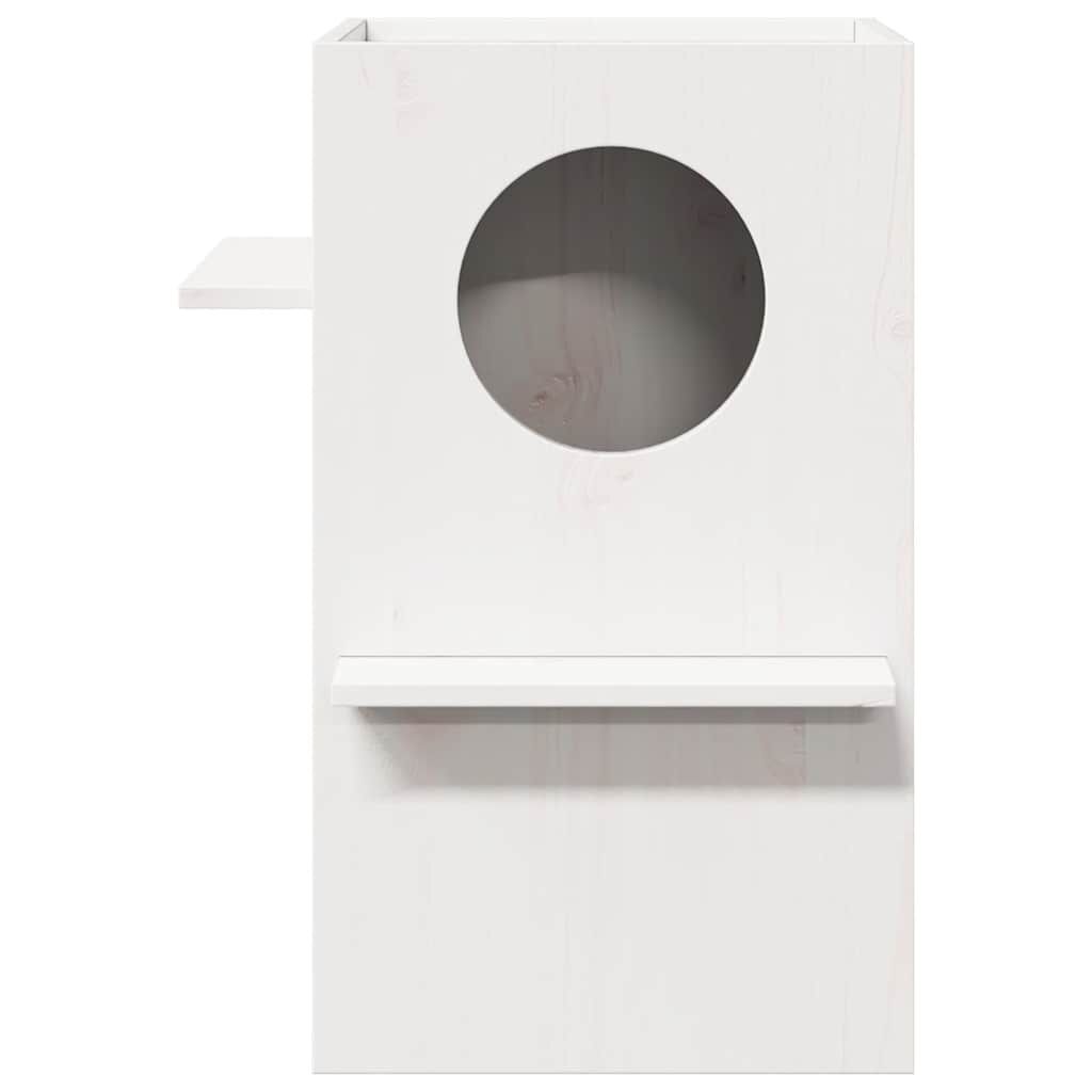 vidaXL Casa de madera maciza pino blanca para gatos thumbnail