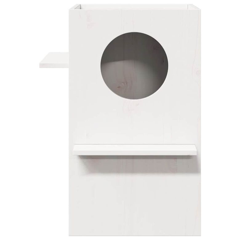 vidaXL Casa de madera maciza pino blanca para gatos thumbnail