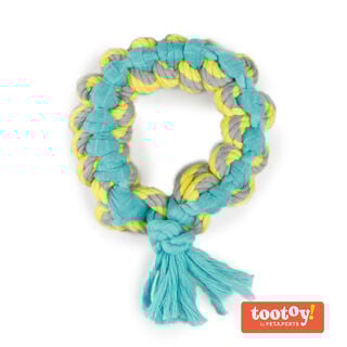 Tootoy! Chew Multi Ring Azul Mordedor de cuerda para cachorros