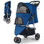 COSTWAY Cochecito Plegable para Mascotas, Carrito para Perros con Capota Ajustable, Almohadilla Lavable Extra&iacute;ble, Cesta de Almacenaje, Portavasos, Carro para Perros hasta 15 kg, 82x45x100 cm (Azul), , large indicador imagen numero 1
