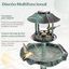 COSTWAY Comedero Pájaros Exterior con 2 Luces LED Solares, Bebedero Pájaros Decorativo con Macetero de Flores, Comedero y Soporte Rellenable, Alimentador para Aves de PP para Jardín (Verde Cobre), , large indicador imagen numero 5