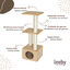 Leeby Colette DoubPost torre rascador con cama nido beige para gatos, , large indicador imagen numero 3