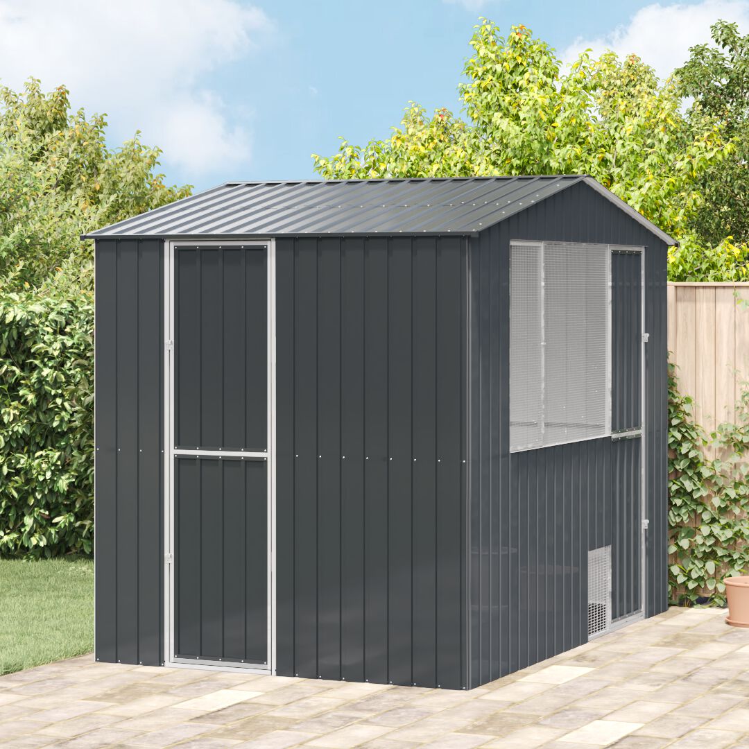 VidaXL Aviario Acero Antracita Gris para pájaros thumbnail