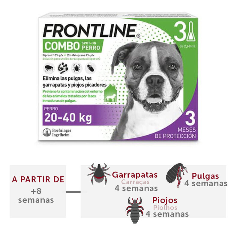 Frontline Spot On Compo Pipetas Antiparasitarias Perros 20 - 40 kg, , large image number null