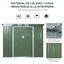 Outsunny Cobertizo de Jardín 280x130x172 cm Base de 3,2 m² Caseta de Exterior Metálica para Almacenamiento de Herramientas con 2 Puertas Correderas y 2 Orificios de Ventilación Verde, , large indicador imagen numero 4