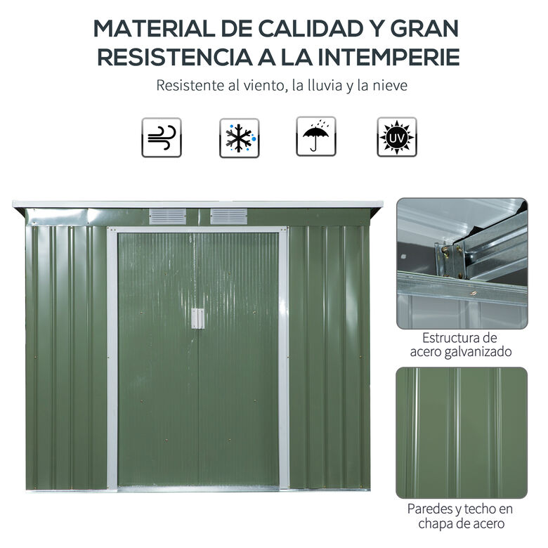 Outsunny Caseta Cobertizo Verde de exterior para jardín thumbnail