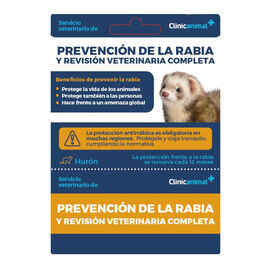 Tarjeta de prevenci&oacute;n de la rabia + revisi&oacute;n veterinaria completa para hurones