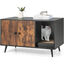 COSTWAY Cajas de Arena para Gatos, Casa de Baño Oculto para Mascota con 2 Puertas, Estante Abierto y Rascador para Gatos, Mesa Auxiliar para Gatos 90 x 50 x 54 cm, , large indicador imagen numero 1
