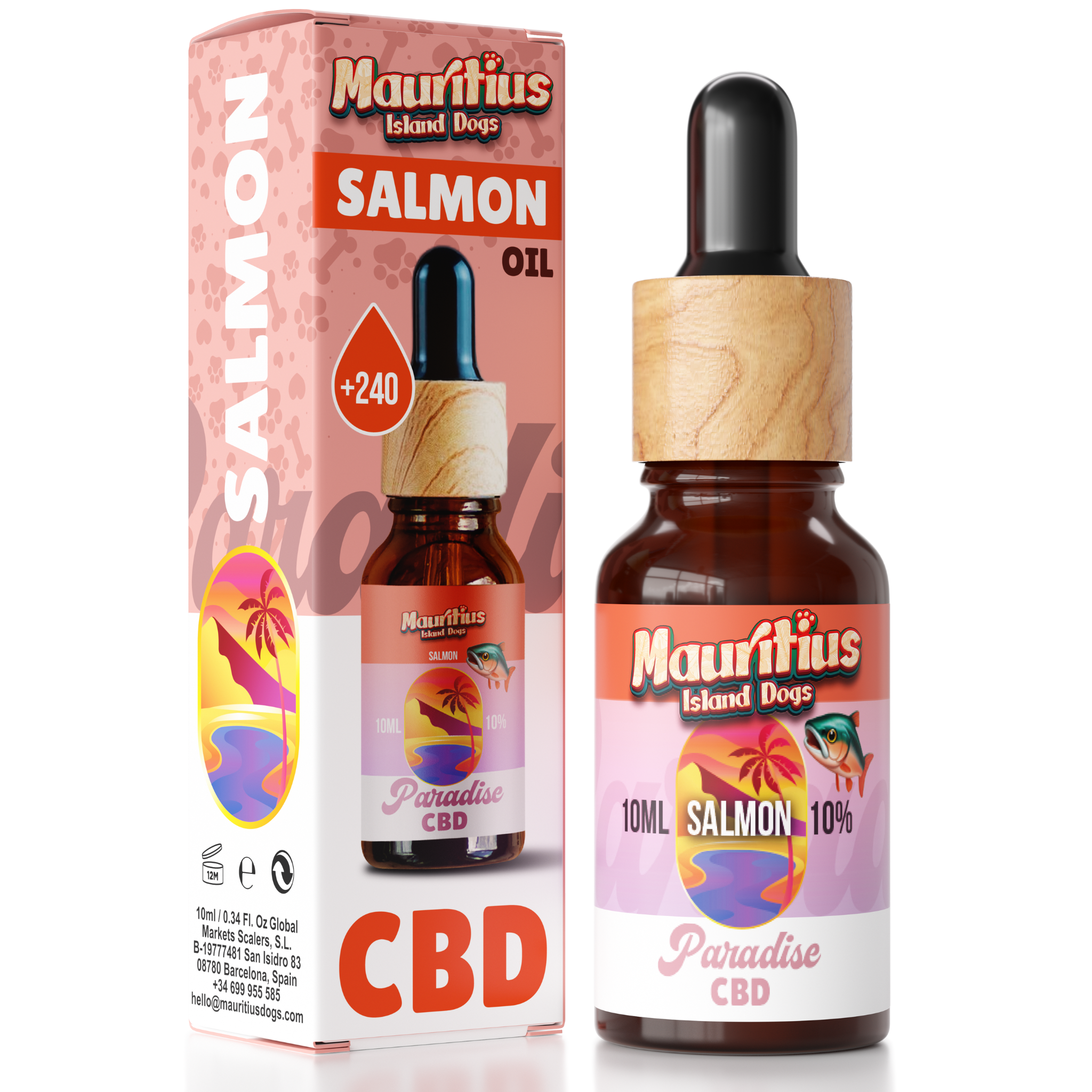 Paradise Salm&oacute;n Aceite 10% CBD Relajante para Gatos y Perros | Hecho en Espa&ntilde;a, , large Imagen numero 1