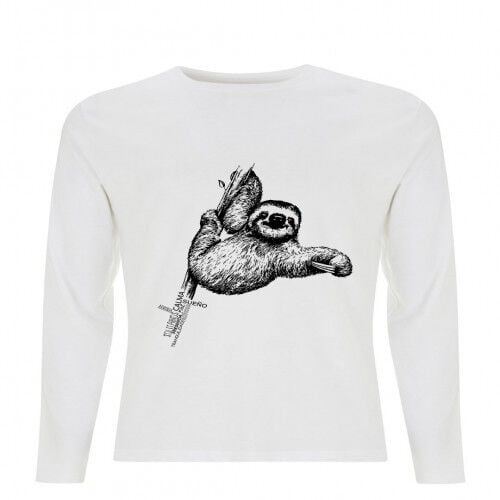 Camiseta unisex perezoso color Blanco thumbnail