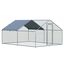PawHut Gallinero Exterior Grande de Metal Galvanizado 3x4x1,95 m Jaula de Aves con Puerta Cubierta de Tela Oxford Resistente a los Rayos UV y al Agua para Patio Plata, , large indicador imagen numero 1