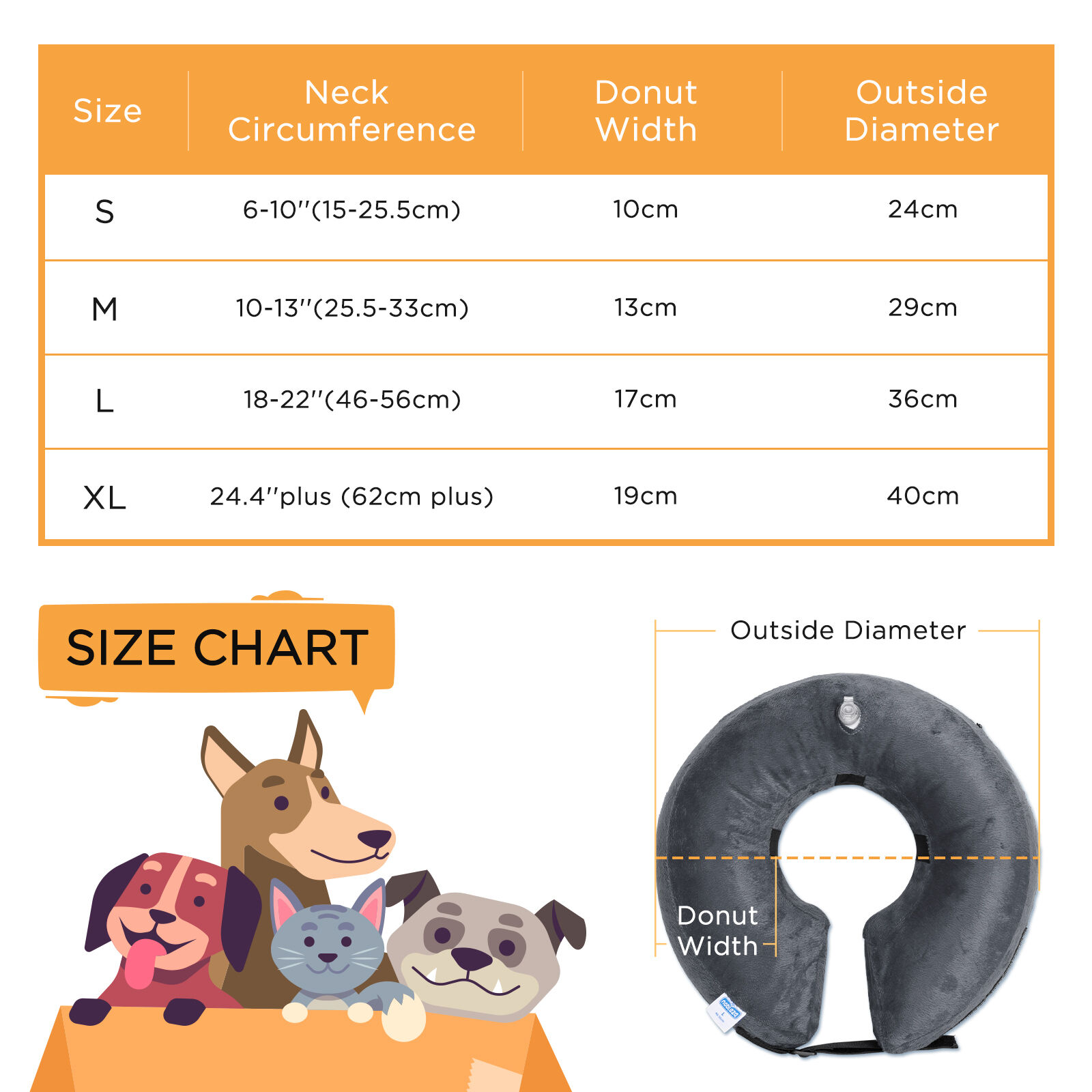 Nobleza - Collar de Recuperaci&oacute;n Inflable para Perro Gato, Ajustable Collar Isabelino para Mascotas,, , large Imagen numero 2