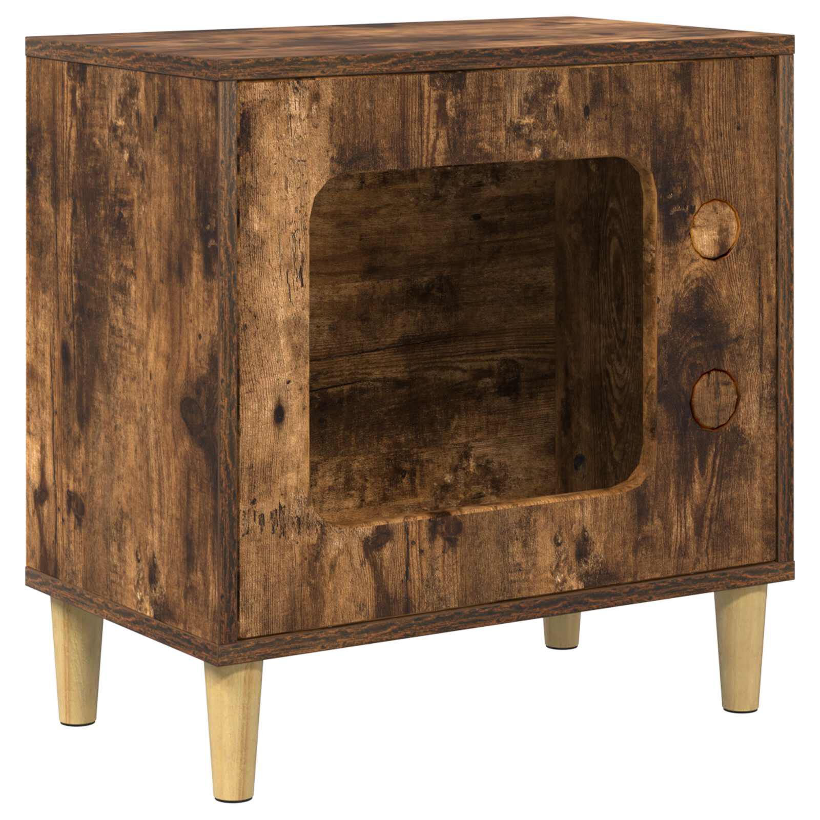 vidaXL Casa para Gatos Roble ahumado 51 x 30 x 52 cm, , large Imagen numero 1