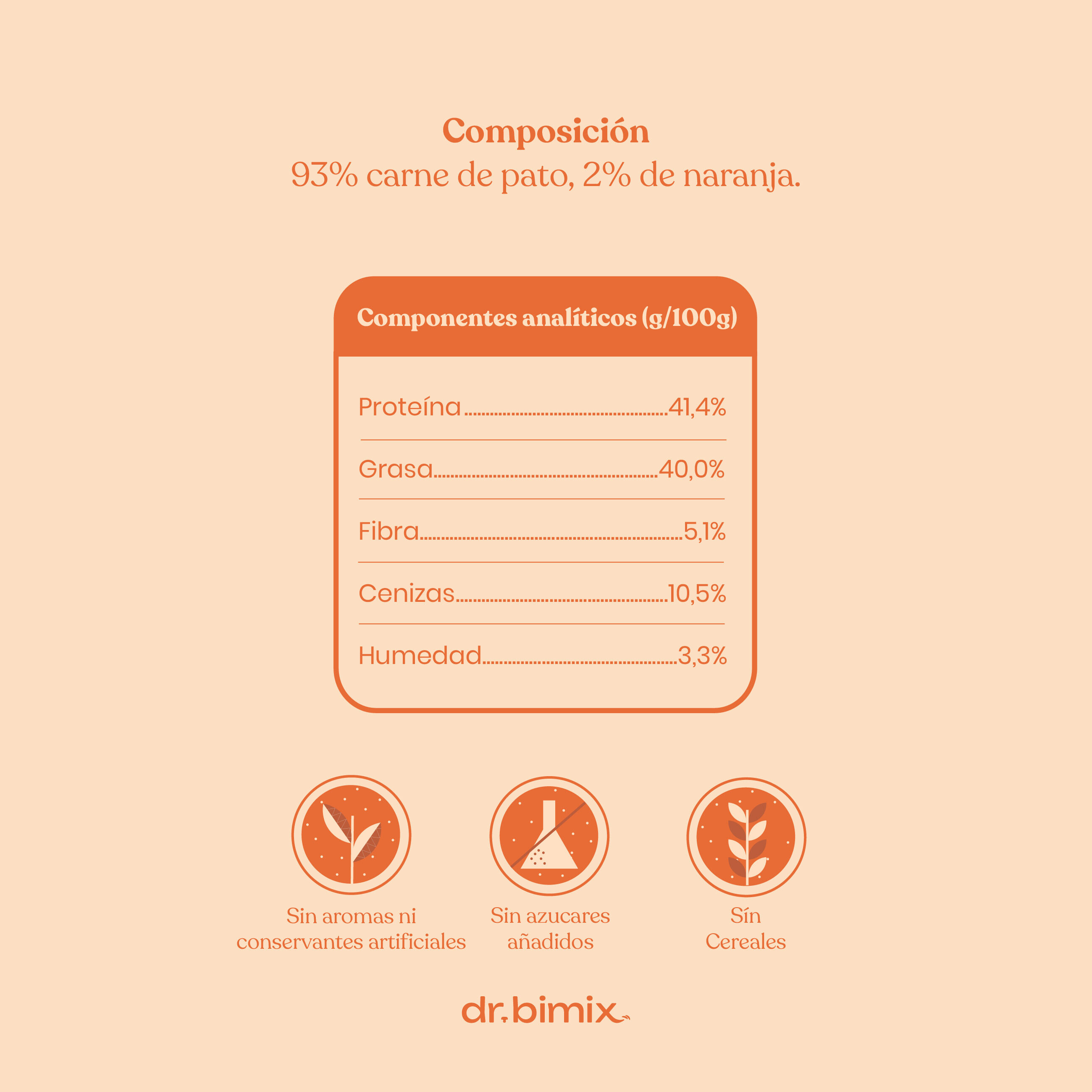 dr.bimix Barritas de 93% pato y 2% naranja para Perros | Snack Natural Premium, , large Imagen numero 5