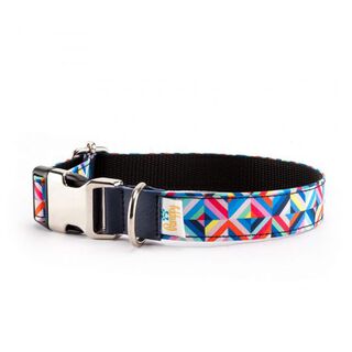 Pamppy funny psychedelic collar de algodón y poliéster multicolor para perros