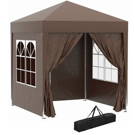 Outsunny Carpa Plegable Marrón