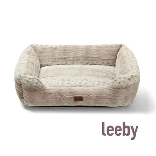 Leeby cama suave leopardo print para perros