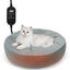 Nobleza - Cama para Mascotas, Cama para Gatos Redonda con Calefacción, Almohadilla Térmica Para Interiores Para Gatos, con Fondo Antideslizante y Protector de Cuello, Diámetro 50cm, Gris, , large indicador imagen numero 1