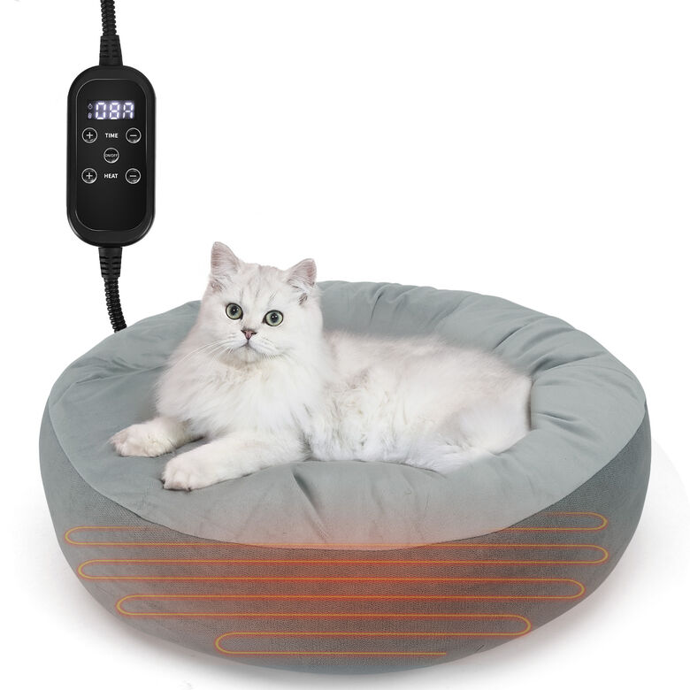 Nobleza Cama Redonda gris con Calefaccion para Gatos thumbnail