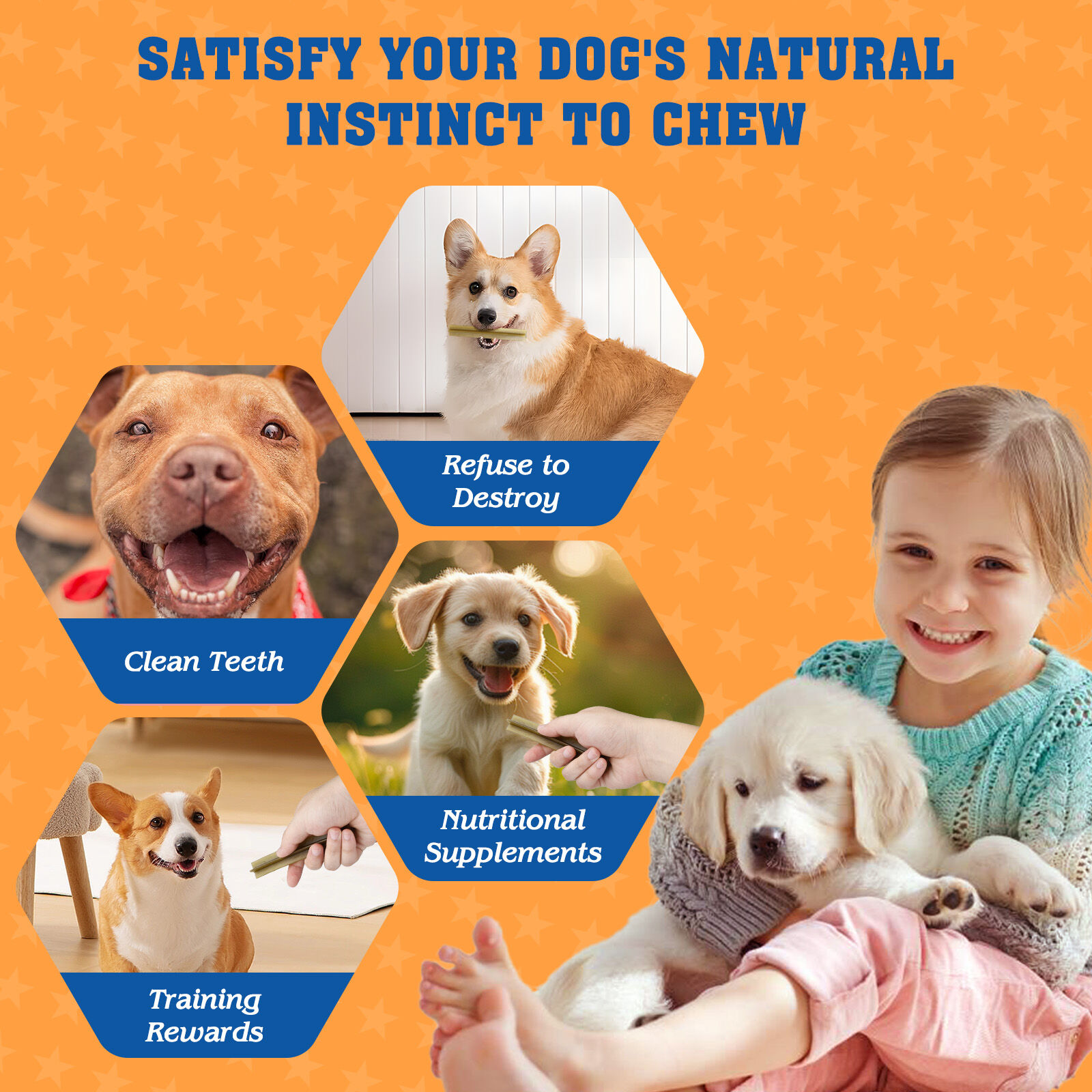 Nobleza Dental Stick para Perros con Sabor a Ternera, Snacks para Perros para la Higiene Oral Premios Natural, Palitos Dentales Masticables para Perro Grande, 137g * 8 Paquetes, , large Imagen numero 5