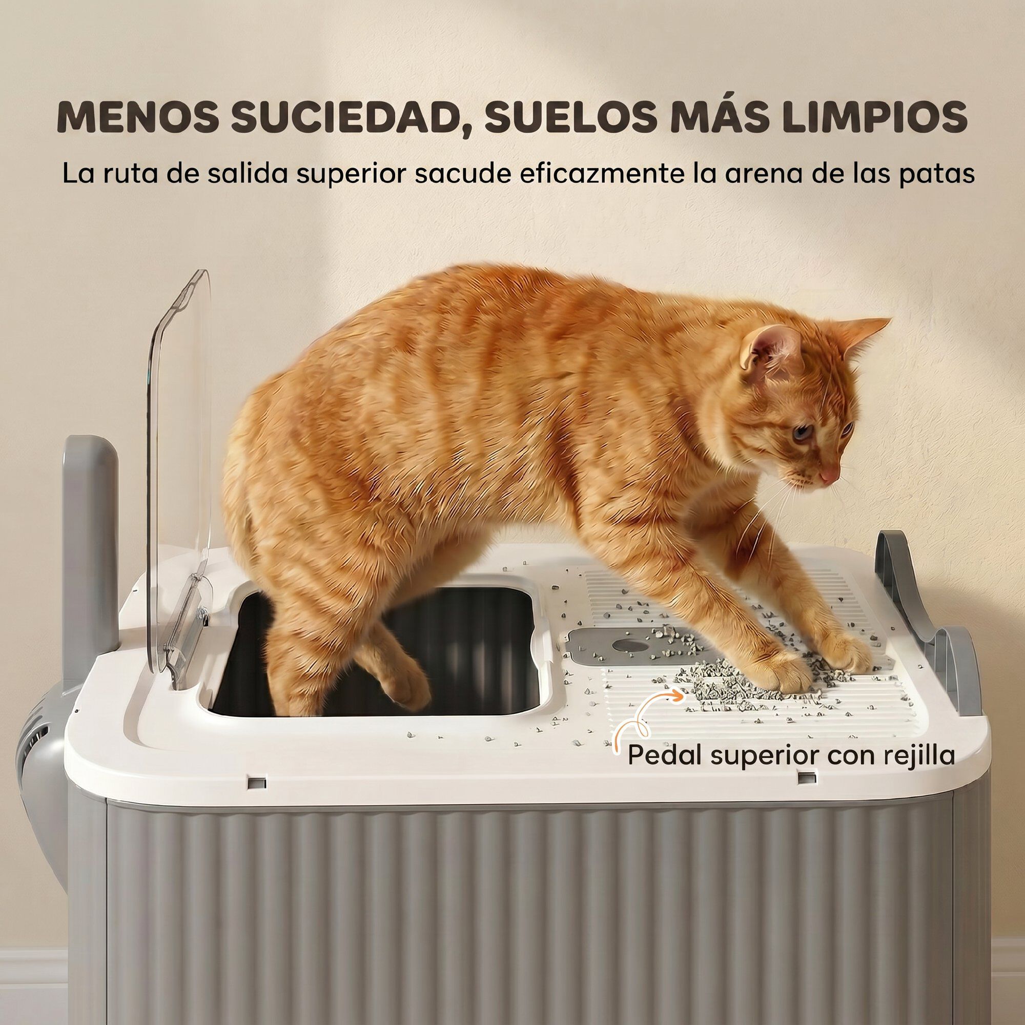 PawHut Arenero para Gato Blanco, , large Imagen numero 4
