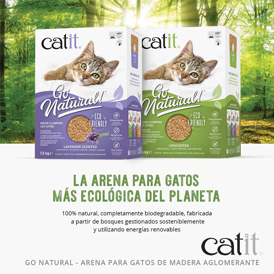 Arena para Gatos Aglomerante de Madera Catit Go Natural, Lavanda, , large Imagen numero 2