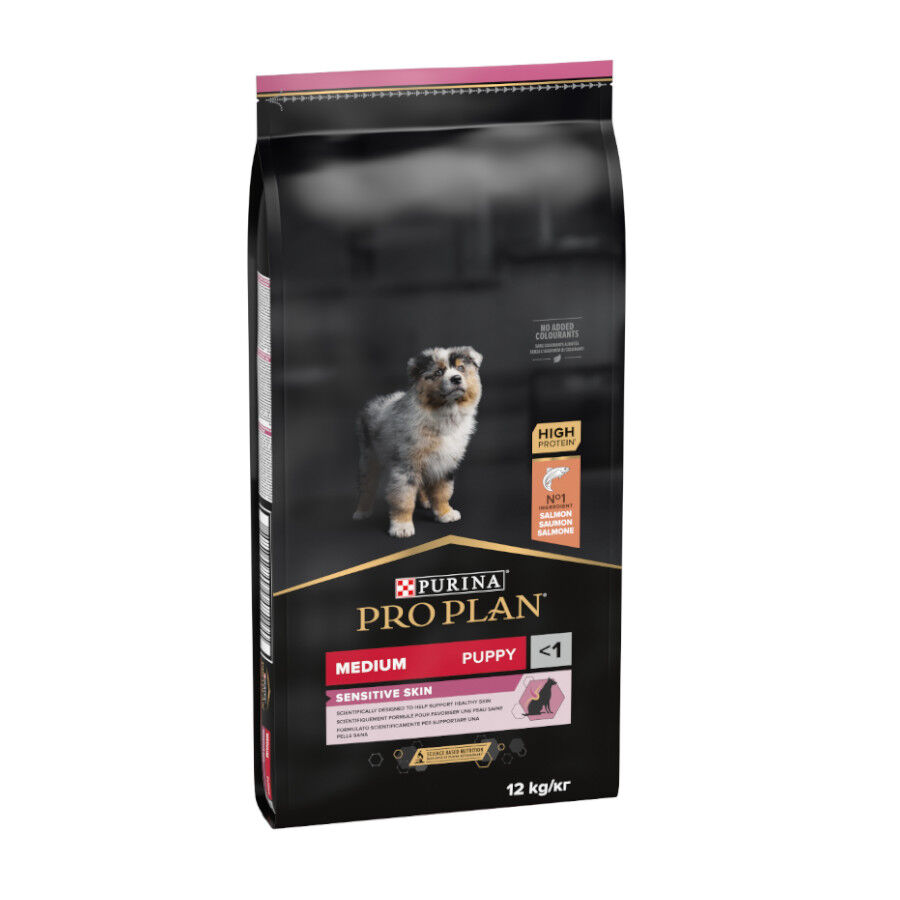 12 kg Pro Plan Puppy Medium Salm&oacute;n Piel sensible pienso para cachorros, , large Imagen numero 1