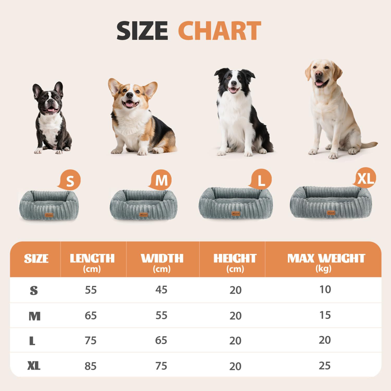 Nobleza Cama para Perro Peque&ntilde;o, Cama de Perro Lavable, 85x75x20cm para Perros con Suave Relleno de Esponja, Fondo Antideslizante, Funda Extra&iacute;ble, Gris, , large Imagen numero 2