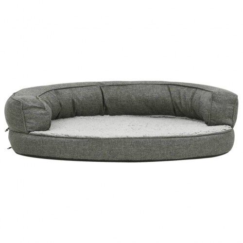 Vidaxl sof&aacute; acolchado ovalado con coj&iacute;n gris para perros, , large Imagen numero 6