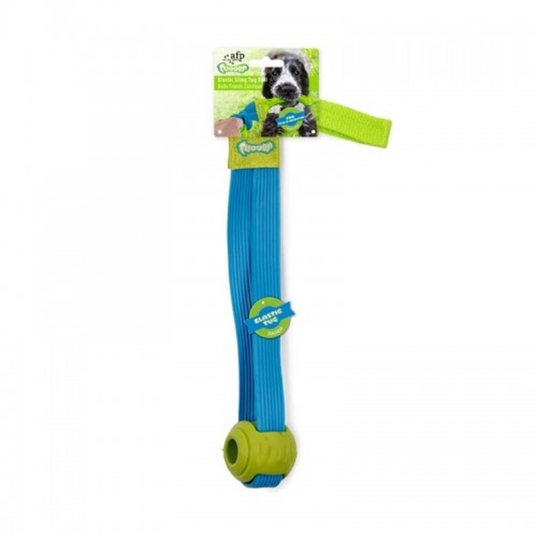 All for paws tugger cinta de pelota elástica de juguete azul y verde para perros, , large image number null