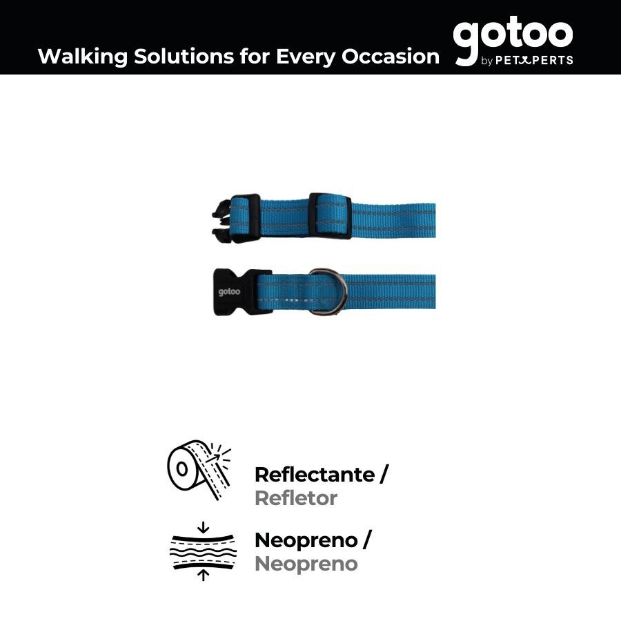 Gotoo collar de nylon reflectante azul para perros, , large Imagen numero 3