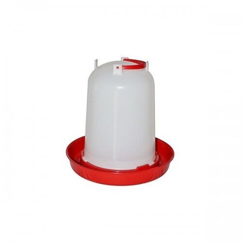 Bebedero para aves de corral color Blanco y Rojo