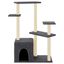 vidaXL Rascador para gatos con postes de sisal gris oscuro 107,5 cm, , large indicador imagen numero 2