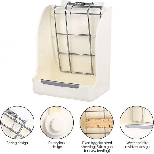 Edipets comedero de plástico blanco para conejos y roedores thumbnail