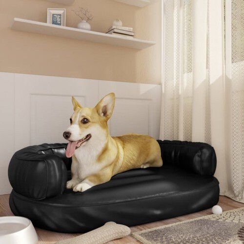 Vidaxl sof&aacute; acolchado rectangular negro para perros, , large Imagen numero 3