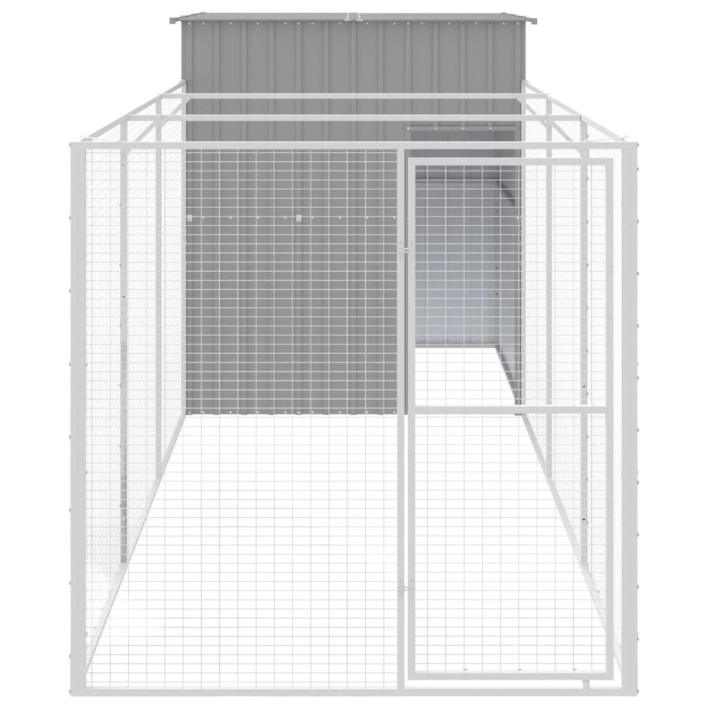 vidaXL Caseta perro corral acero galvanizado gris claro 165x1271x181cm, , large Imagen numero 20