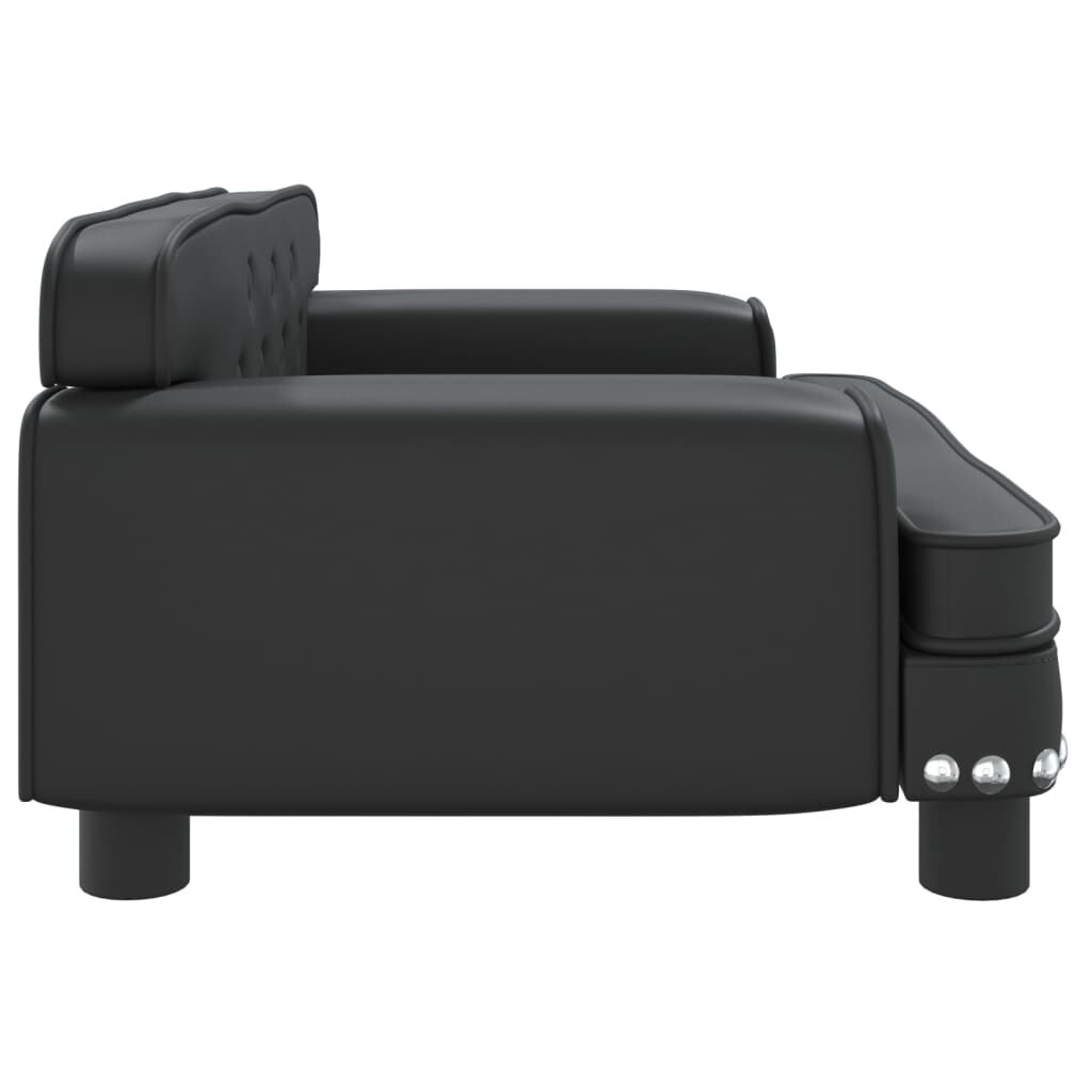 vidaXL Cama para perros de cuero sint&eacute;tico negra 90x53x30 cm, , large Imagen numero 7